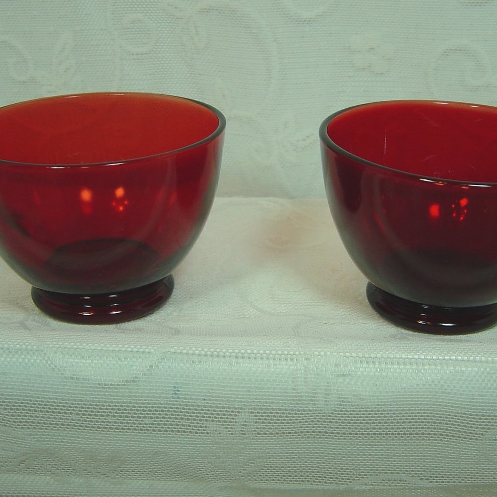 2 Vintage Royal Ruby red coffee or punch cups